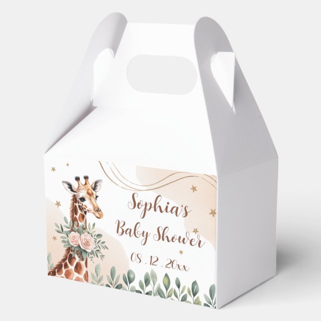 Ballotins Ballotin Baby shower de  rose Floral Giraffe (Recto)
