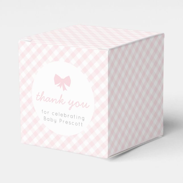 Ballotins Ballotin baby shower rose en vichy (Verso)