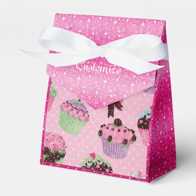 Ballotins Ballotin Cupcake Parties scintillant rose mignonne (Verso)