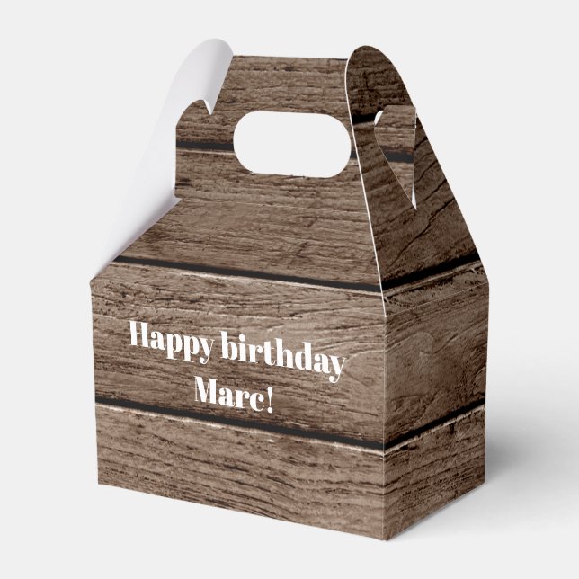 Ballotins Ballotin d'anniversaire en bois rustique personnal (Verso)