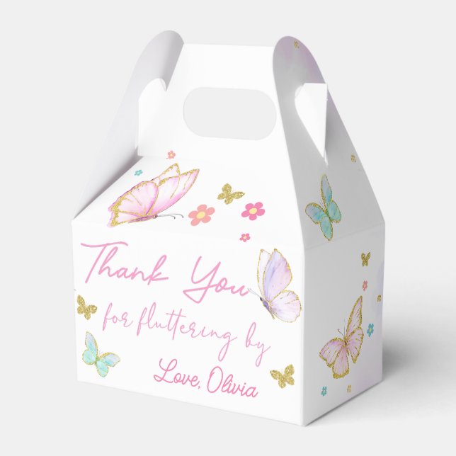 Ballotins Ballotin d'anniversaire floral papillon (Verso)