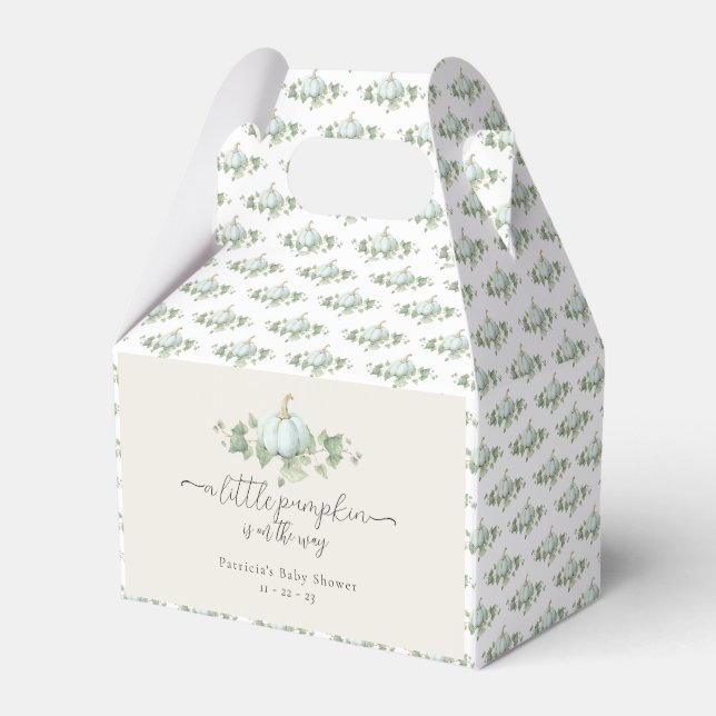 Ballotins Ballotin de Baby shower Citrouille bleu (Verso)