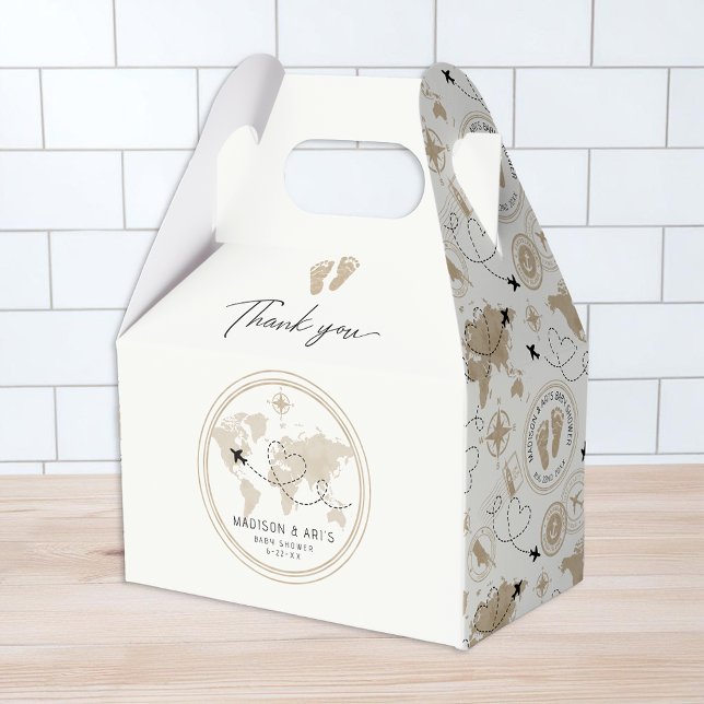 Ballotins Ballotin de Baby shower de thème Voyage (Baby Shower Favor Box)