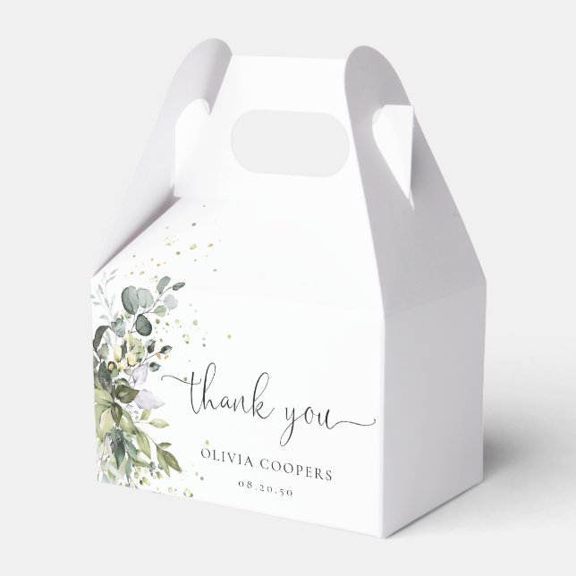 Ballotins Ballotin de Baby shower de verdure fleurie Eucalyp (Verso)