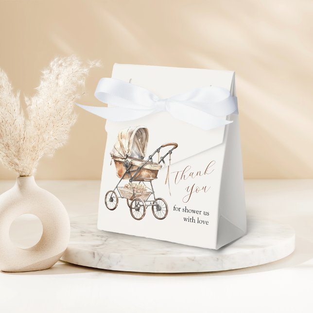 Ballotins Ballotin de Baby shower Flore Retro élégant (Stylish Retro Carriage Flora Baby Shower Favor Box
)