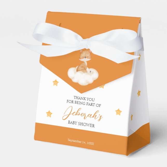 Ballotins Ballotin de Baby shower Orange Cute Fox (Verso)