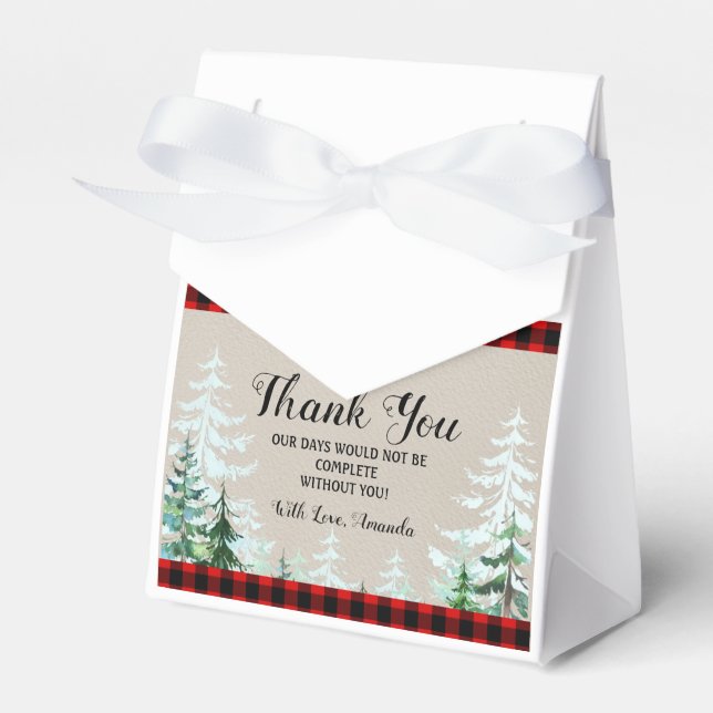 Ballotins Ballotin de Baby shower Red Plaid (Verso)
