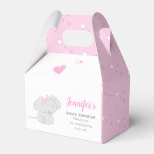 Ballotins Ballotin de Baby shower rose doux avec éléphant