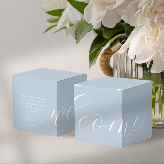 Ballotins Ballotin de bienvenue chic Dusty Blue & White Mari