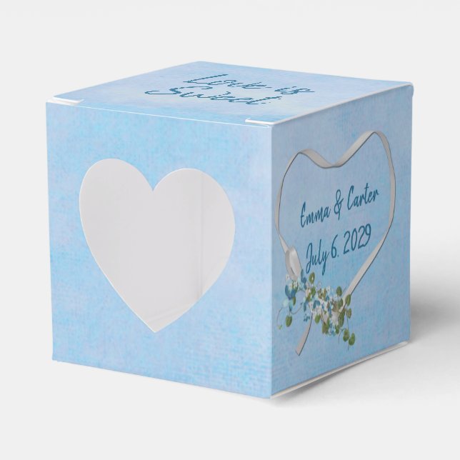 Ballotins Ballotin de coeur du  de ruban blanc Mariage (Verso)