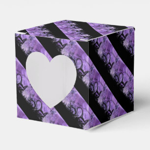 Ballotins Ballotin de coeur Motif rayé noir et violet