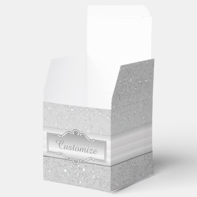 Ballotins Ballotin de cube d'argent élégant personnalisé (Ouvert)