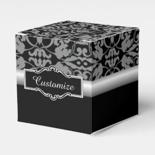 Ballotins Ballotin de cube en noir et argent personnalisé