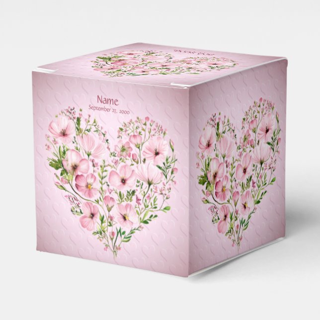 Ballotins Ballotin de fleurs de coeur rose (Verso)