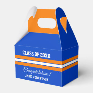 Ballotins Ballotin de graduation personnalisé orange et bleu