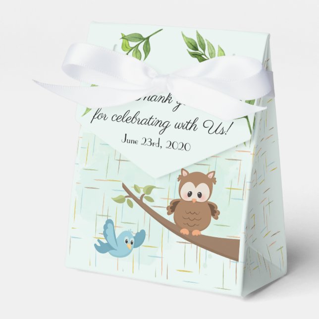 Ballotins Ballotin de la Chouette des bois et du Baby shower (Verso)