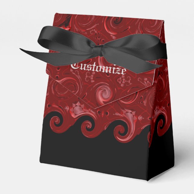 Ballotins Ballotin de la tente Red & Black Satin Curls (Verso)