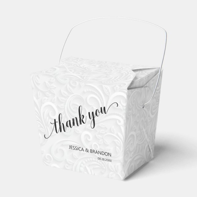 Ballotins Ballotin de Merci de Mariage blanc chic (Verso)