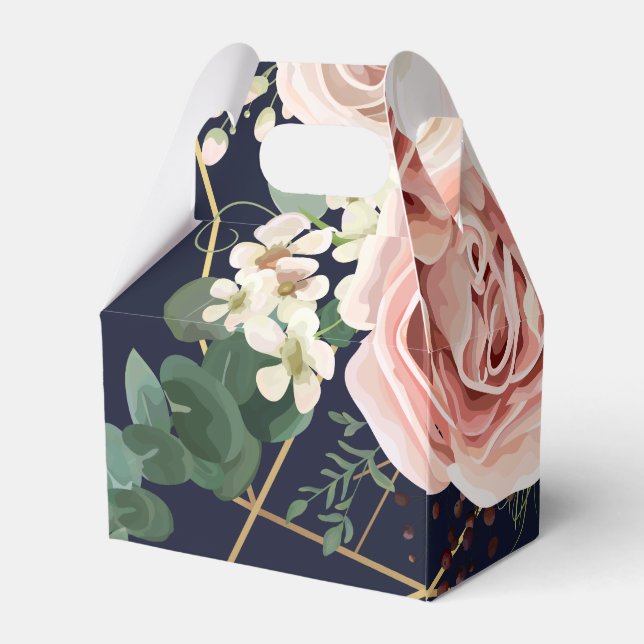 Ballotins Ballotin de papier Géométrique Jardin Rose Marine (Arrière)