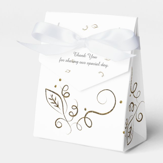 Ballotins Ballotin de style de tente Mariage de feuille (Verso)
