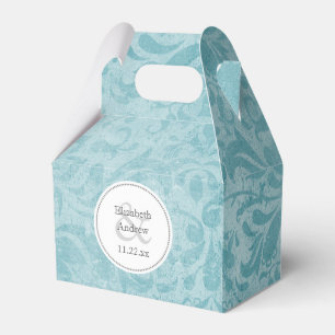 Ballotins ballotin de table mariage damassé bleu turquoise