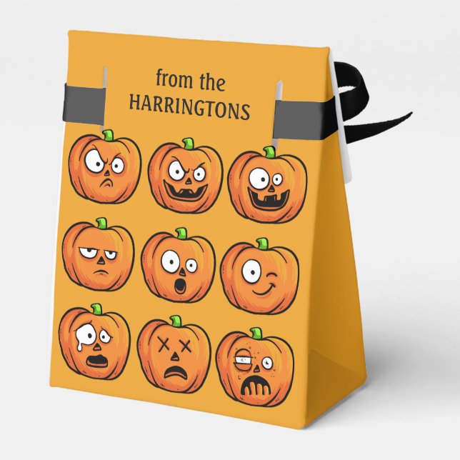 Ballotins Ballotin de texte personnalisé Citrouille Hallowee (Arrière)