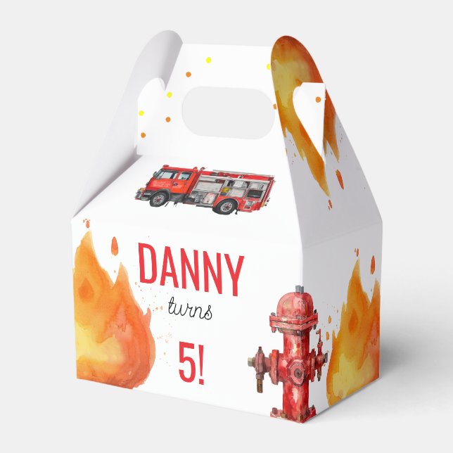 Ballotins Ballotin de thème Firefighter Firetruck (Verso)