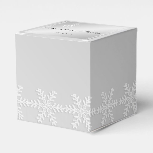 Ballotins Ballotin d'hiver Silver et White Snowflake (Verso)