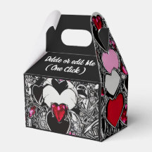 Ballotin d'Illus de coeur noir et rouge personnali