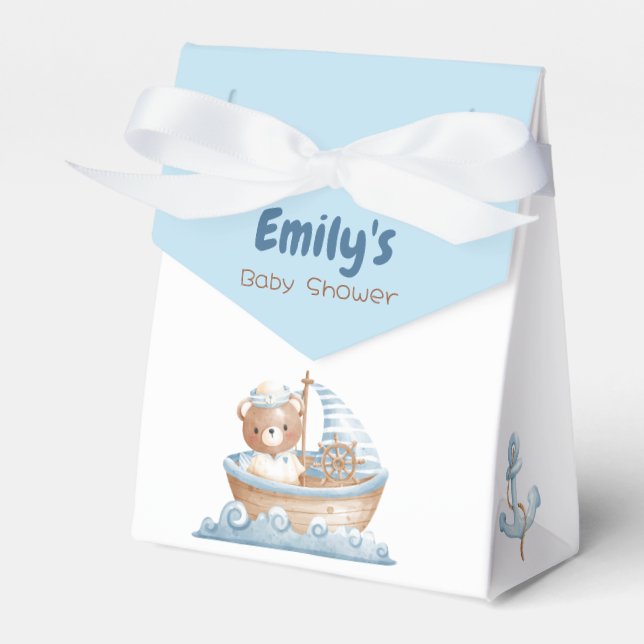 Ballotins Ballotin d'ours nautique (Baby shower de garçon) (Verso)