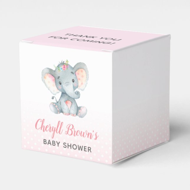 Ballotins Ballotin éléphant - Baby shower fille rose (Verso)