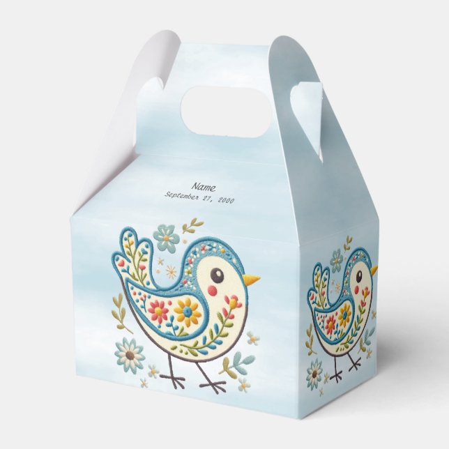 Ballotins Ballotin floral d'oiseaux bleus (Verso)
