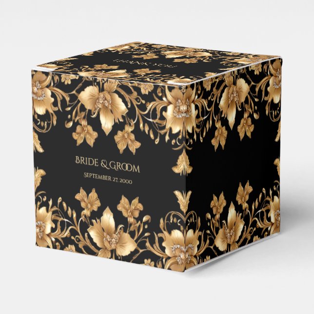 Ballotins Ballotin Floral Orné Noir Or (Verso)