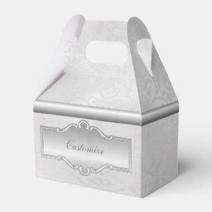 Ballotins Ballotin Gable argent blanc Damas personnalisé