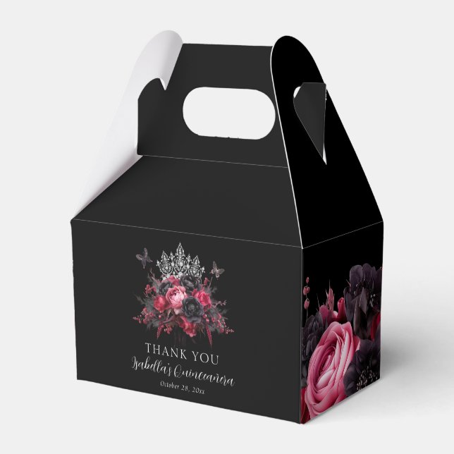 Ballotins Ballotin gothique rose rouge et noir Quinceañera (Verso)