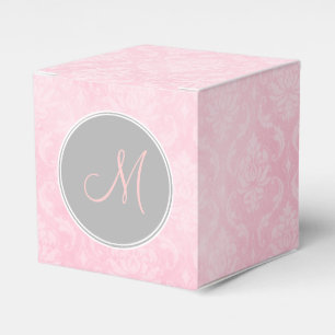 Ballotins Ballotin gris de monogramme de damassé rose