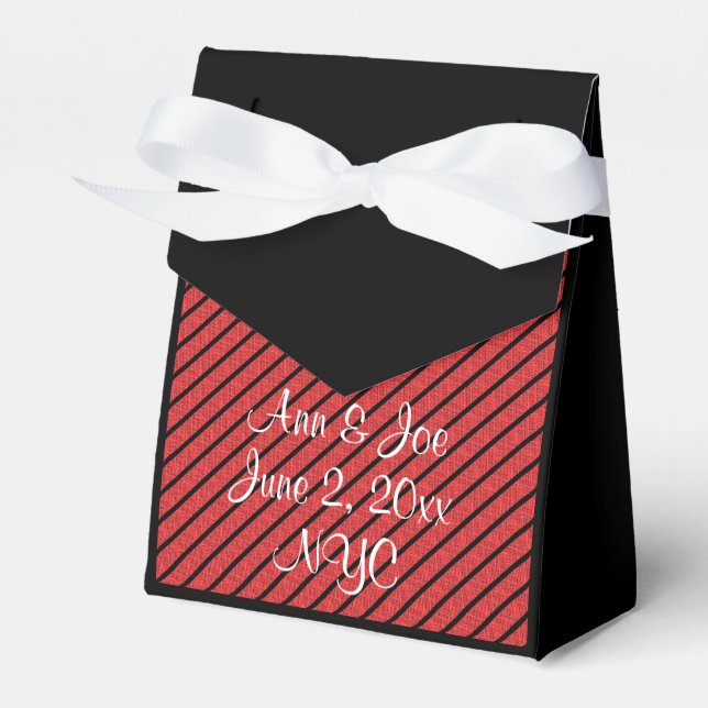 Ballotins Ballotin Mariage personnalisé Red Black Stripes (Verso)