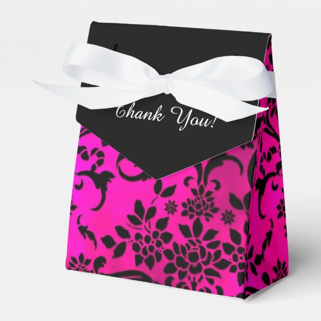 Ballotins Ballotin Merci chaud rose et noir Damas (Verso)
