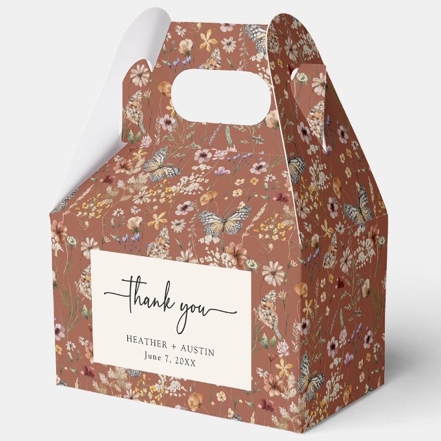 Ballotins Ballotin Merci en terre cuite (Boho Floral Terracotta Thank You Favor Box by Painted Paperie
)