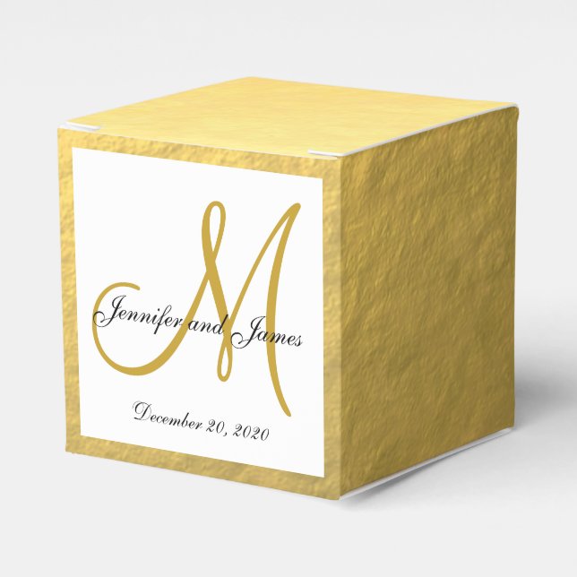 Ballotins Ballotin Monogramme couleur or personnalisé (Verso)
