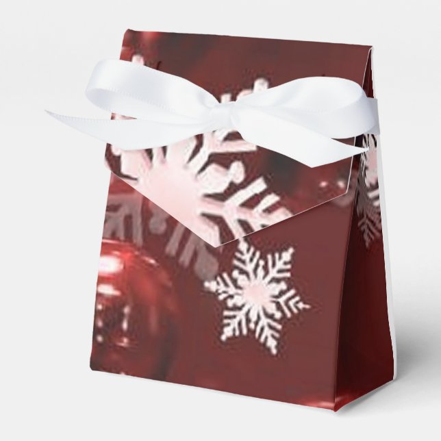 Ballotins Ballotin Motif des ornements rouges et des flocons (Verso)