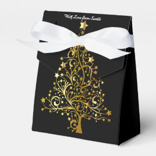 Ballotins Ballotin noir chic élégant d'arbre de Noël d'or