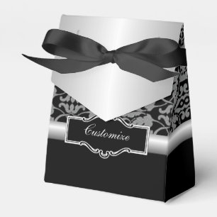 Ballotins Ballotin personnalisable en argent et noir en dama
