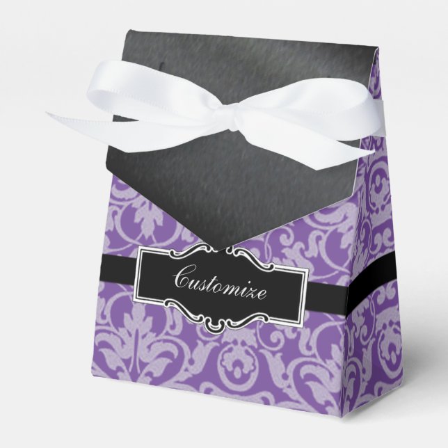 Ballotins Ballotin personnalisé pourpre et noir Damas (Verso)