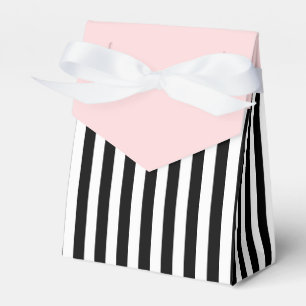 Ballotins Bande Noir Et Blanc Ruban rose Mariage Cadeau