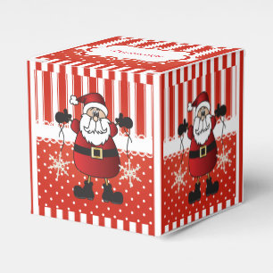 Ballotins Bandes de bonbons rouges et blancs et Père Noël