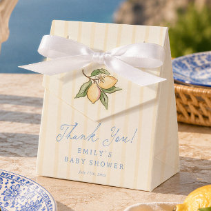 Ballotins Bandes Jaune Citron Remerciement Baby Shower