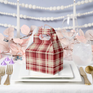 Ballotins Bandes Plaid Crème Rouge