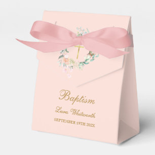 Ballotins Baptême Christening Guirlande Florale Rose Pâle