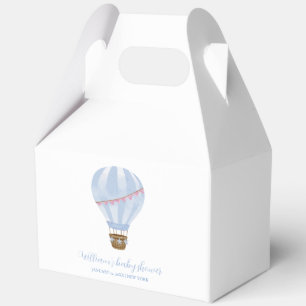 Ballotins Baptême de bébé garçon montgolfière simple bleue